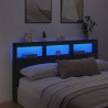 Armoire tête de lit avec LED noir 180x17x102 cm 625986625986