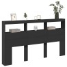 Armoire tête de lit avec LED noir 180x17x102 cm 625986625986