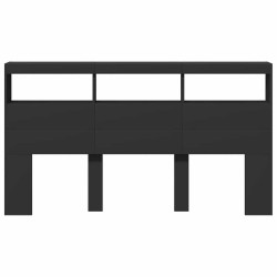 Armoire tête de lit avec LED noir 180x17x102 cm 625986625986