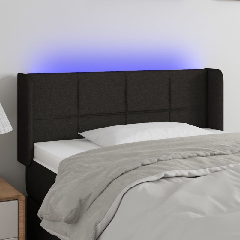 Tête de lit à LED Noir 103x16x78/88 cm Tissu 625988625988