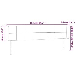 Tête de lit à LED Noir 163x16x78/88 cm Tissu 625989625989