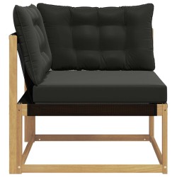 Canapé d'angle extérieur Bois d'acacia massif et Textilène 625990625990