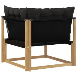 Canapé d'angle extérieur Bois d'acacia massif et Textilène 625990625990