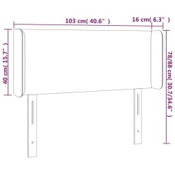 Tête de lit à LED Noir 103x16x78/88 cm Tissu 625997625997