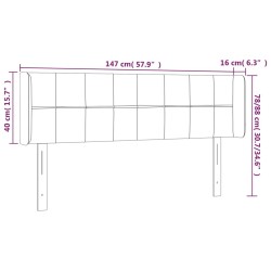 Tête de lit à LED Noir 147x16x78/88 cm Tissu 626000626000