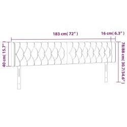 Tête de lit à LED Noir 183x16x78/88 cm Tissu 626001626001