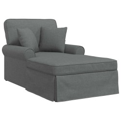 Chaise lounge avec jupe avec coussin 3 pcs Gris foncé tissu 626003626003