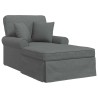 Chaise lounge avec jupe avec coussin 3 pcs Gris foncé tissu 626003626003