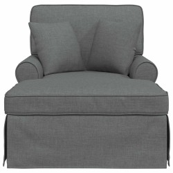 Chaise lounge avec jupe avec coussin 3 pcs Gris foncé tissu 626003626003