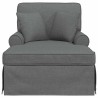Chaise lounge avec jupe avec coussin 3 pcs Gris foncé tissu 626003626003