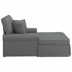 Chaise lounge avec jupe avec coussin 3 pcs Gris foncé tissu 626003626003