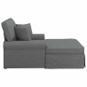 Chaise lounge avec jupe avec coussin 3 pcs Gris foncé tissu 626003626003