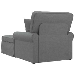 Chaise lounge avec jupe avec coussin 3 pcs Gris foncé tissu 626003626003