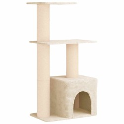 Arbre à chat avec poteaux à griffer en sisal Crème 133 cm 626006626006