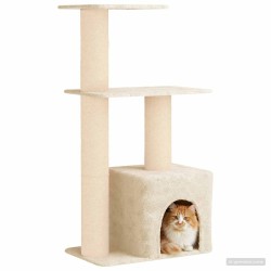 Arbre à chat avec poteaux à griffer en sisal Crème 133 cm 626006626006