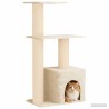 Arbre à chat avec poteaux à griffer en sisal Crème 133 cm 626006626006