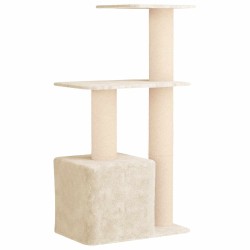 Arbre à chat avec poteaux à griffer en sisal Crème 133 cm 626006626006