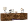 Meuble TV avec LED 165 x 34 x 40 cm Chêne Fumé 626008626008