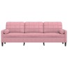 Canapé 3 places avec oreillers décoratifs rose 210 cm velours 626011626011