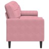Canapé 3 places avec oreillers décoratifs rose 210 cm velours 626011626011