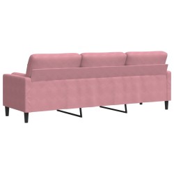 Canapé 3 places avec oreillers décoratifs rose 210 cm velours 626011626011