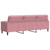 Canapé 3 places avec oreillers décoratifs rose 210 cm velours 626011626011