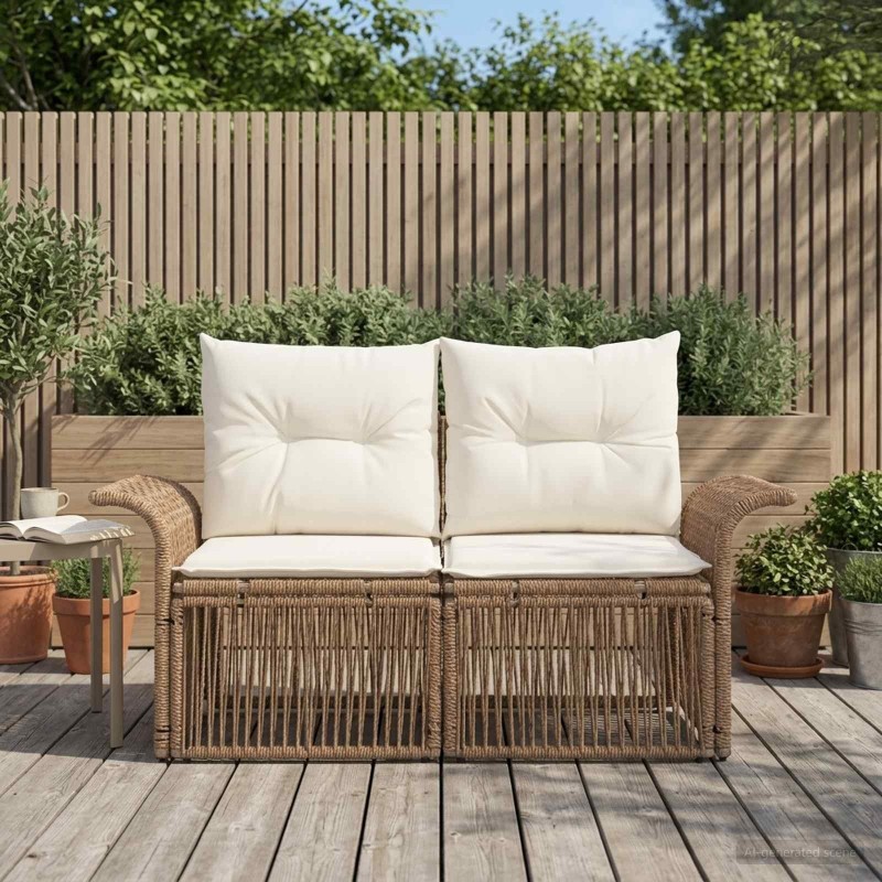 Canapé de jardin 2-Nombre de places Beige polyrotin 626016626016