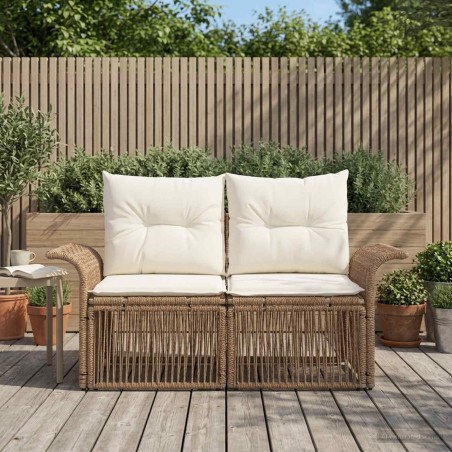 Canapé de jardin 2-Nombre de places Beige polyrotin 626016626016