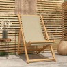 Chaise de plage Beige Bois de teck massif 626017626017
