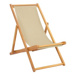 Chaise de plage Beige Bois de teck massif 626017626017