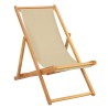 Chaise de plage Beige Bois de teck massif 626017626017