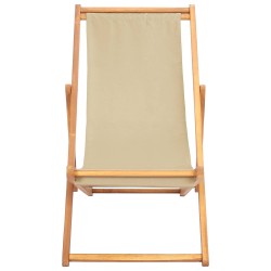 Chaise de plage Beige Bois de teck massif 626017626017