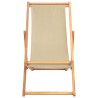 Chaise de plage Beige Bois de teck massif 626017626017