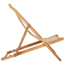 Chaise de plage Beige Bois de teck massif 626017626017