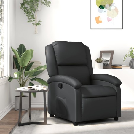 Fauteuil inclinable noir cuir véritable 626022626022