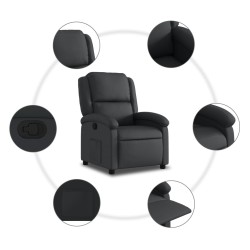 Fauteuil inclinable noir cuir véritable 626022626022
