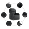 Fauteuil inclinable noir cuir véritable 626022626022