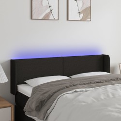 Tête de lit à LED Noir 147x16x78/88 cm Tissu 626025626025
