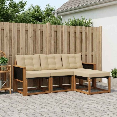 Ensemble de canapés d'extérieur 4 pcs Naturel et Beige 626029626029
