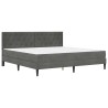 Cadre de lit avec matelas Gris foncé 180 x 200 cm Velours 626035626035