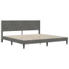 Cadre de lit avec matelas Gris foncé 180 x 200 cm Velours 626035626035