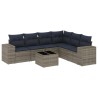 Ensemble de canapé de jardin 7 pcs avec coussins gris résine tressée 626039626039