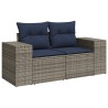 Ensemble de canapé de jardin 7 pcs avec coussins gris résine tressée 626039626039