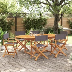 Chaises pliables de jardin lot de 6 gris foncé tissu 626047626047