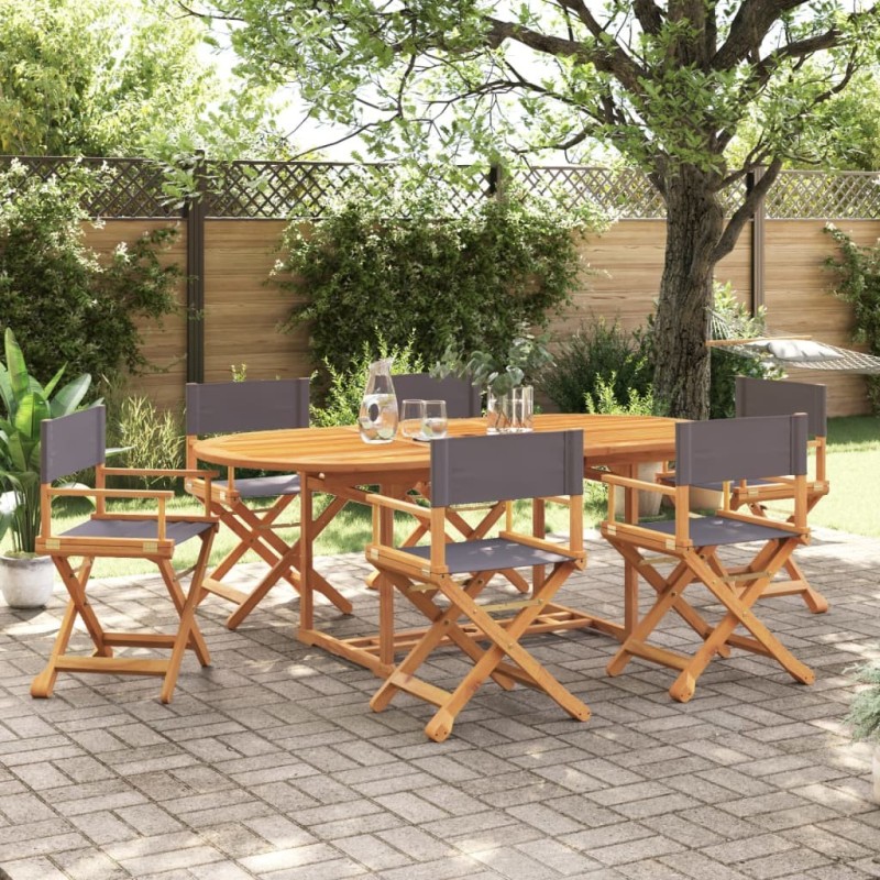 Chaises pliables de jardin lot de 6 gris foncé tissu 626047626047