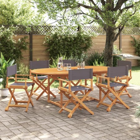 Chaises pliables de jardin lot de 6 gris foncé tissu 626047626047