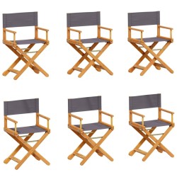 Chaises pliables de jardin lot de 6 gris foncé tissu 626047626047