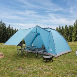 Tente de camping avec toit Bleu 4 personnes Polyester et Acier 626048626048