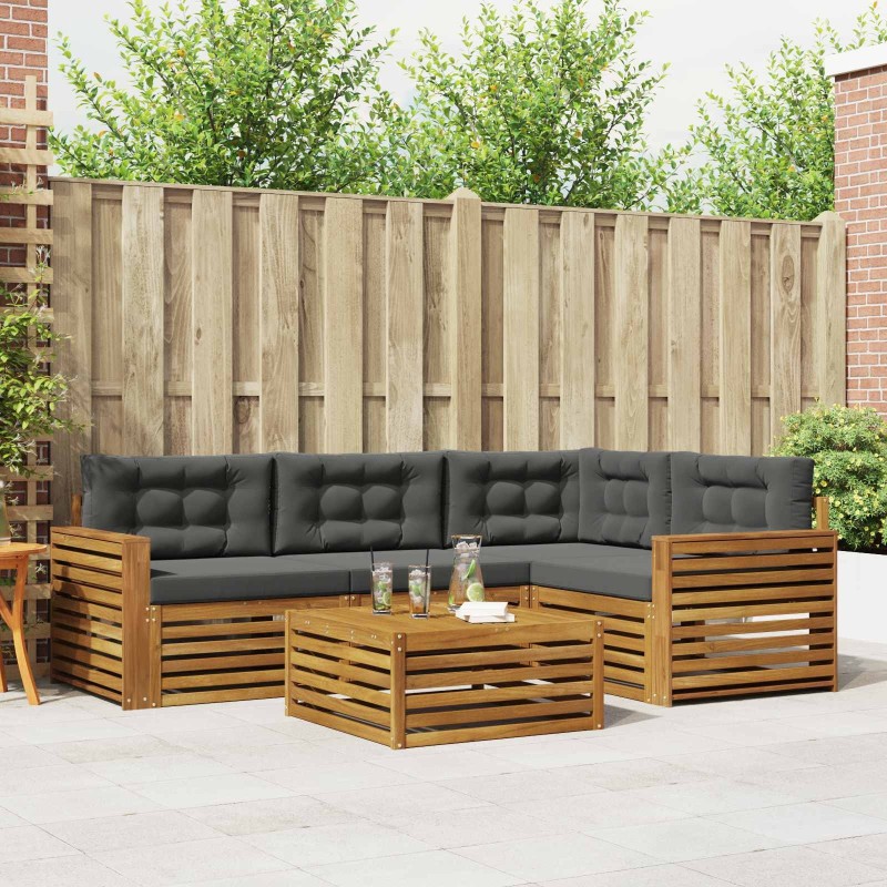 Ensemble de canapés d'extérieur 5 pcs Naturel et Anthracite 626064626064