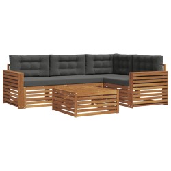 Ensemble de canapés d'extérieur 5 pcs Naturel et Anthracite 626064626064
